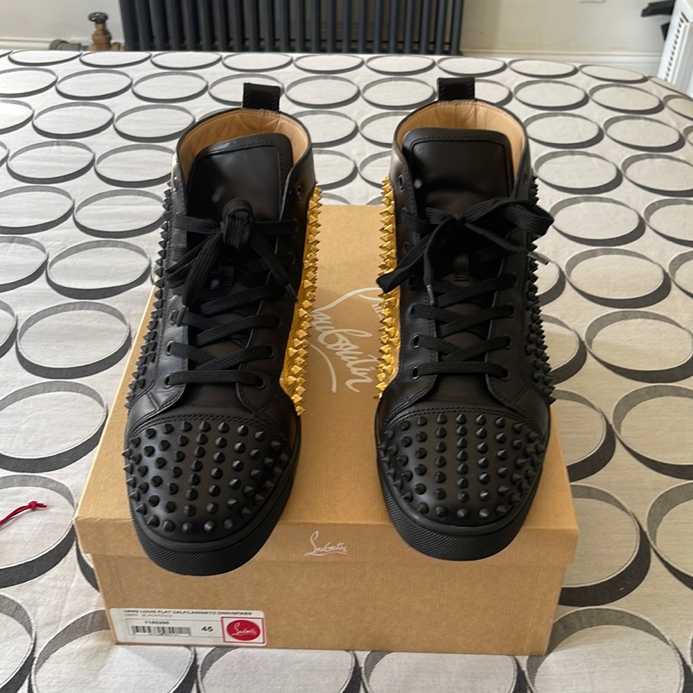 Christian Louboutain Red Bottoms, Men’s Size US (12) EU (45) Black & Gold